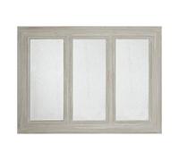 Premier Housewares 3 Section Brown Ash With Gold Frame Wall Mirror For Bedroom/Hallway/Bathroom Minimal and Contemporary w139 x d3.5 x h103cm