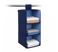 Premier Housewares 3 Sections Blue Hanging Garment Organiser | Space-Saving