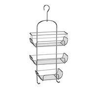 Premier Housewares 3-Tier Shower Caddy / Shelf Silver Small Storage Baskets / Hanging Organiser Chrome Bathroom Caddy / Shower Organiser 25 x 11 x 52