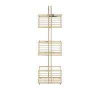 Premier Housewares 3-Tier Storage Caddy, Iron Wire, Gold, 16 x 22 x 73 cm