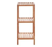 Premier Housewares 3 Tier Walnut Wood Bathroom Shelf Unit