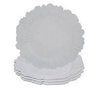 Premier Housewares 33cm Set of 4 White Finish Reef Charger Plate Set | versatile Dinnerware Set Charger Plates for all Ocassions | Centrepiece Dinner Plates for Home