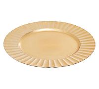 Premier Housewares 36 pc Plate Set Gold Dinner Plates Charger Plates Round Contemporary Small Plates Daily Use Charger Plate w33 x d33 x h2cm