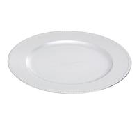 Premier Housewares 36 pc Plate Set Silver Dinner Plates Charger Plates Round Contemporary Small Plates Daily Use Charger Plate w33 x d33 x h2cm
