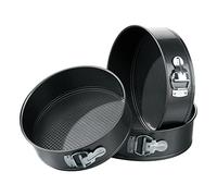 Premier Housewares 3pc Non-Stick Springform Cake Tin Set | Durable Carbon Steel Round Tins With Quick Release Latch | Ideal For Layered Cakes, Cheesecakes & Baking Projects