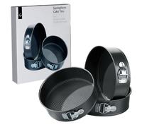 Premier Housewares 3pc Non-Stick Springform Cake Tin Set | Durable Carbon Steel Round Tins With Quick Release Latch | Ideal For Layered Cakes, Cheesecakes & Baking Projects