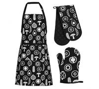 Premier Housewares 3pc Oven Glove and Apron Set with Double Oven Mitt