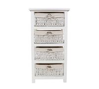 Premier Housewares 4 Maize Baskets White Storage Unit