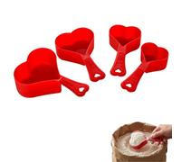 Premier Housewares 4 Piece Red Love Heart Shaped Measuring Spoon Set Cups and Mls Premier