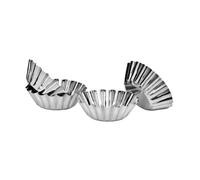 Premier Housewares 4 Pieces Brioche Cake Mould Tinplate Cupcake Chocolate Moulds Tart Jelly Flat Cake Mould Tin Baking Tool For Kitchen Ideal For Everyday Use 4 Moulds 6 x 2 x 6