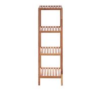 Premier Housewares 4 Tier Walnut Wood Bathroom Shelf Unit