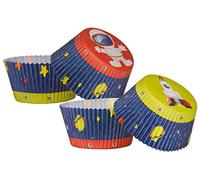 Premier Housewares 40 Pieces Medium Cup Cake Cases Rocket Design Cupcake Paper Multicolored Greaseproof Muffin Paper Baking Cups Ideal For Birthdays And Parties 10 x 5 x 10