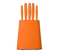 Premier Housewares 5-Piece Hot Pink Knife Block Set Sharp and Durable Stainless Steel Blades With Vibrant Pink Coating, Robust PP Handles And Stylish Storage Block (9 cm x 37 cm x 20 cm)