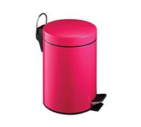 Premier Housewares 506420 Pedal Bin Hot Pink Kitchen Bin Stainless Steel Bathroom Bin Pedal Push Kitchen Bins Recycling Bins 3 L H26 x W17 x D23cm