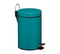 Premier Housewares 506429 Pedal Bin Turquoise Kitchen Bin Stainless Steel Bathroom Bin Pedal Push Kitchen Bins Recycling Bins 3 L, H26 x W17 x D23cm