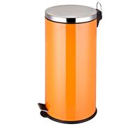 Premier Housewares 506451 30 L Pedal Bin Slim Orange Kitchen Bin Recycle Bins for Kitchen Stainless Steel Recycling Bins Kitchen Bins 65 x 30 x 36 cm