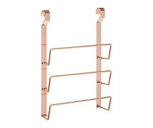 Premier Housewares 507219 Sorello Hanging Pan Lid Rack, Iron, Rose Gold, 7 x 24 x 36 cm