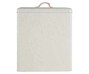 Premier Housewares 507243 Bread Bin, Galvanised Metal With Powder Coating, Split Leather Silver