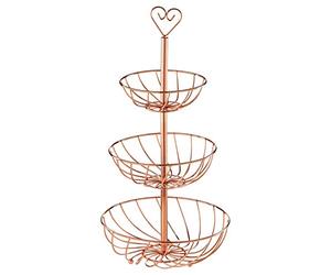 Premier Housewares 507546 Kuper 3-Tier Fruit Basket - Rose Gold , 33 cm