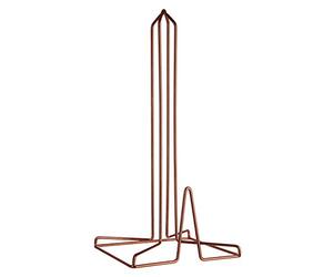 Premier Housewares 507559 Vertex Kitchen Roll Holder - Copper Plated , 15 x 15 x 31 cm