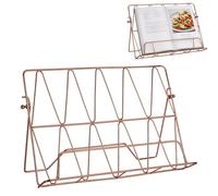 Contemporary Copper Finish Cookbook Stand, Minimalist Design Recipe Book Stand, Sleek Cook Book Holder