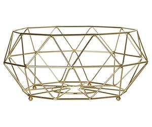 Premier Housewares 507565 Vertex Fruit Basket, 32 cm - Gold Plated