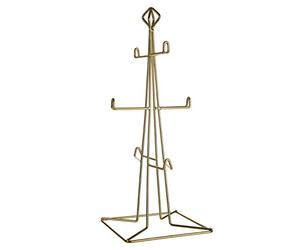 Premier Housewares 507566 Vertex 6 Cup Mug Tree - Gold Plated, 15 x 15 x 37 cm