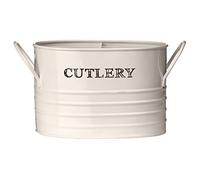 Premier Housewares 507632 Sketch Cutlery Caddy - Cream Beige H11 x W16 x D13cm
