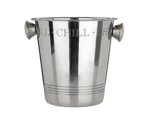 Premier Housewares 507696 Bombay Chill Wine Cooler with Handles, Stainless Steel - Silver 22 x 24 x 20 cm