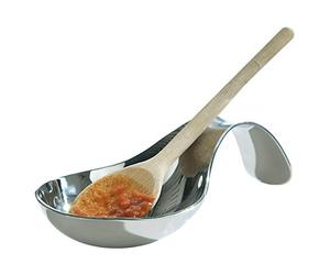 Premier Housewares 508027 Spoon Rest Spoon Holder Spoon Holder Rest Polished Stainless Steel Spoon Rest Kitchen Teabag Rest Teaspoon Rest 7 x 11 x 23 cm