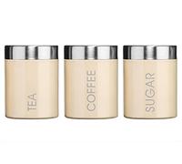 Premier Housewares 508546 Liberty Tea, Coffee and Sugar Canisters - Set of 3, Cream