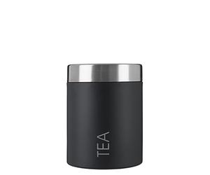 Premier Housewares 508675 Tea Canister - Black H13 x W10 x D10cm