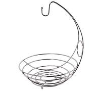 Premier Housewares 509514 Fruit Bowl with Banana Hook Fruit Basket Stainless Steel Fruit Baskets Banana Stand Chrome Fruit Basket with Banana Hook 38x30x28