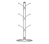 Premier Housewares 509612 6 Cup Mug Tree, 39 cm - Chrome , Silver