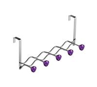 Premier Housewares 509776 5 Diamante Hook Over Door Hanger - Purple
