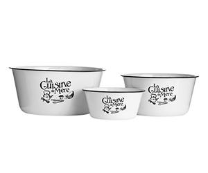 Premier Housewares 509888 La Cuisine De Mere Mixing Bowls - Set of 3, White