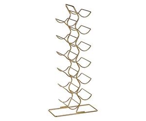 Premier Housewares 509917 12 Bottle Wine Rack, Gold Finish
