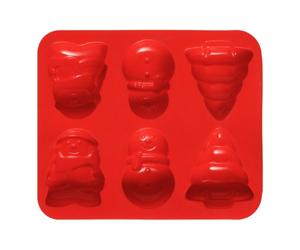 Premier Housewares 6 Christmas Cake Mould Tray - Red