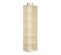 Premier Housewares 6-Section Hanging Garment Organiser - Cream, Beige