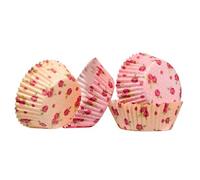 Premier Housewares 60 Pieces Medium Cup Cake Cases Rose Design Cupcake Paper Pink And Cream Greaseproof Muffin Paper Baking Cups Ideal For Birthdays And Parties 8 x 3