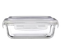 Premier Housewares 640ml Glass Container Clear Borosilicate Glass Durable Heat And Scratch Resistant Airtight BPA-free Lid Food Storage Container 13cm x 7cm x 18cm