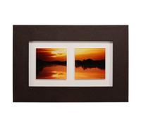 Premier Housewares 7029C 50 x 75 cm Leather Effect Framed Double Wall Art, Sunset Colour