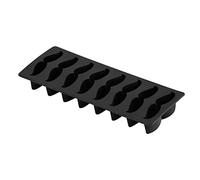 Premier Housewares 8 Slot Ice Cube Tray Black Moustache Design Silicone Lollipop Moulds/Ice Moulds/Cakesicle Moulds With Funky Design 21 x 9 x 3