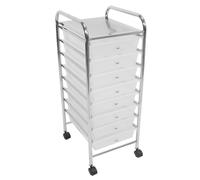 Premier Housewares 8 White Plastic Drawers Trolley