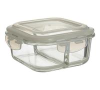 Premier Housewares 800ml Square Glass Food Storage Container|BPA-Free White PP Lid with Clip Locks Glass Jar|Large glass Jar with Lid|Air-tight Food Storage Container