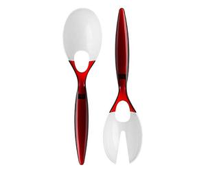 Premier Housewares 805301 Salad Servers - Set of 2, Red, H4 x W26 x D7cm