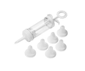 Premier Housewares 806319 Icing Piping Set Icing Gun Icing Sets For Cakes Piping Tools Set of 7 Icing Syringe And Nozzles Icing Tool 23x7x5 , White