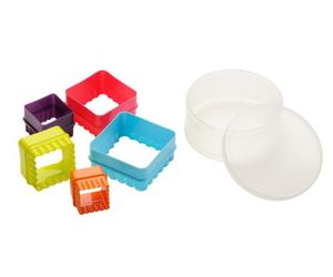 Premier Housewares 806494 Square Cutters - Set of 5, Multi-Coloured, H5 x W12 x D12cm