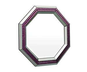 Premier Housewares 92.6 x 92.6 cm Octagonal Wall Mirror, Clear/Purple