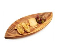 Premier Housewares Acacia Large Leaf Platter | Handcrafted Wooden Tray
